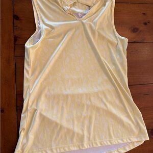 Greg Norman Collection Pale Yellow Sleeveless V-Neck Tank Top